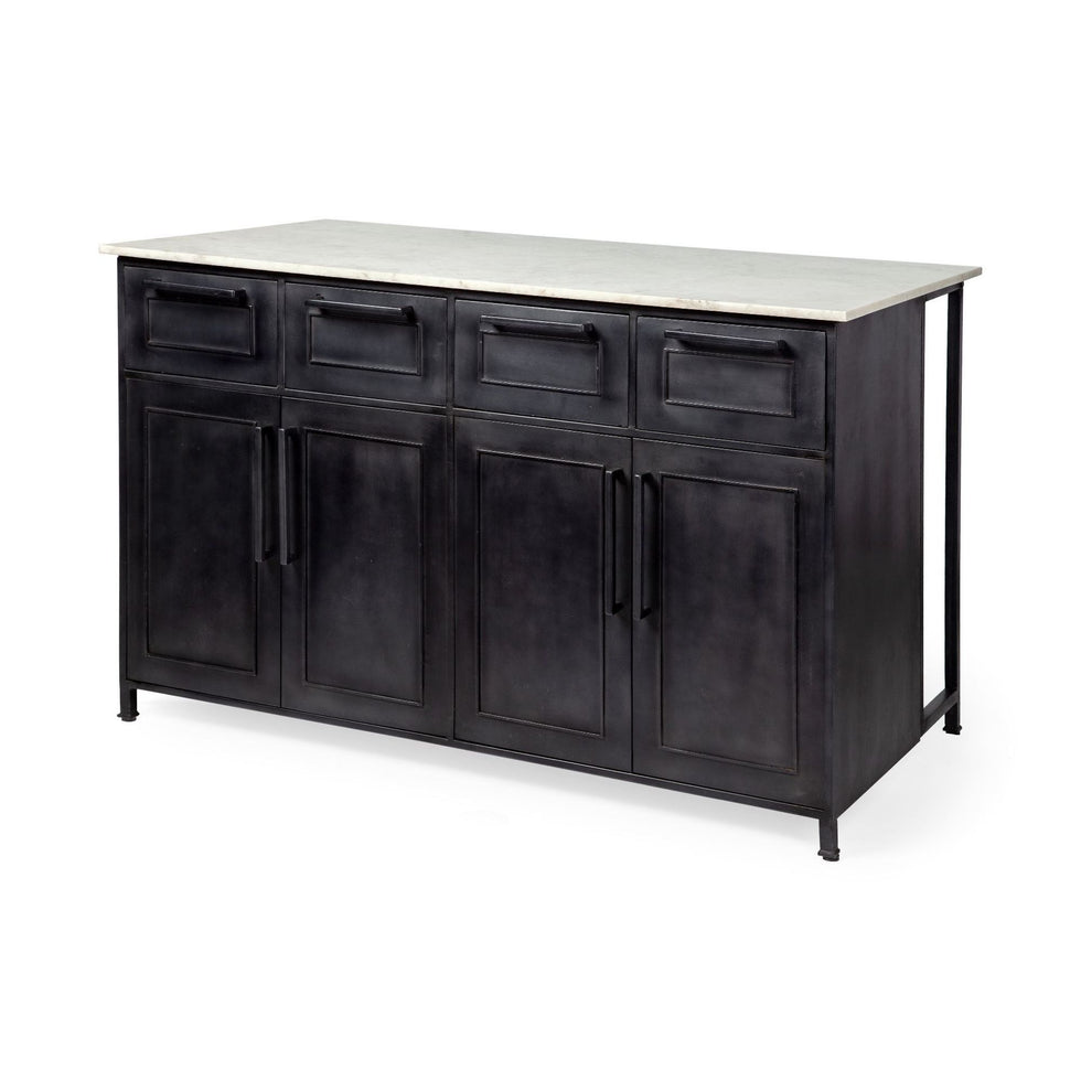 Mercana - Fieri Kitchen Island with 4 Drawers in Black