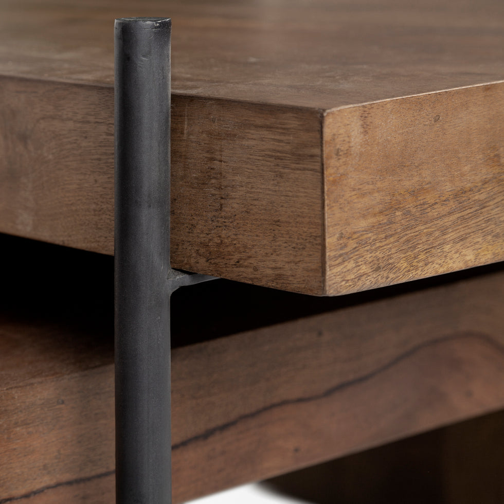 Mercana - Maddox Coffee Table in Black, Solid Wood