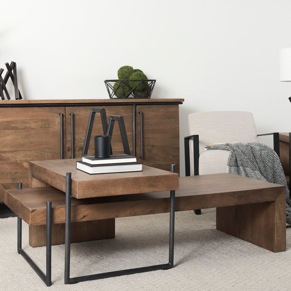 Mercana - Maddox Coffee Table in Black, Solid Wood