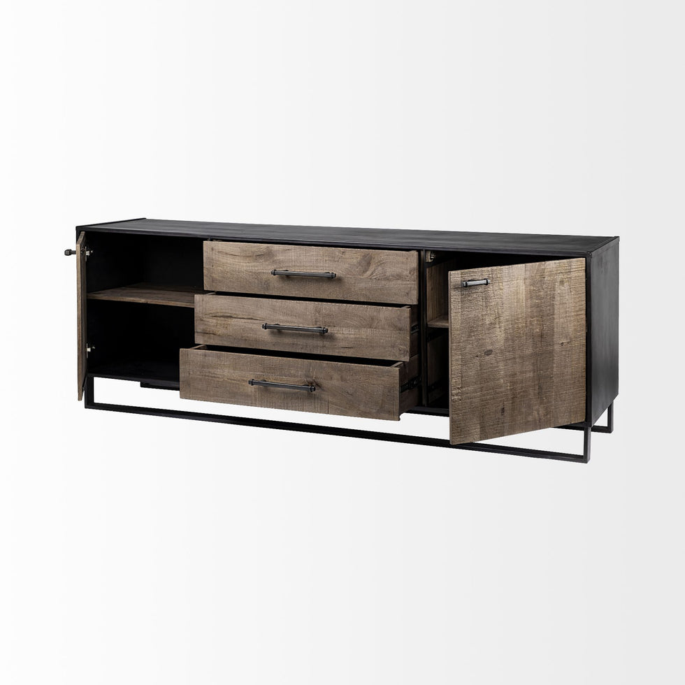 Mercana Alvin Sideboard - Brown, Wood/Metal