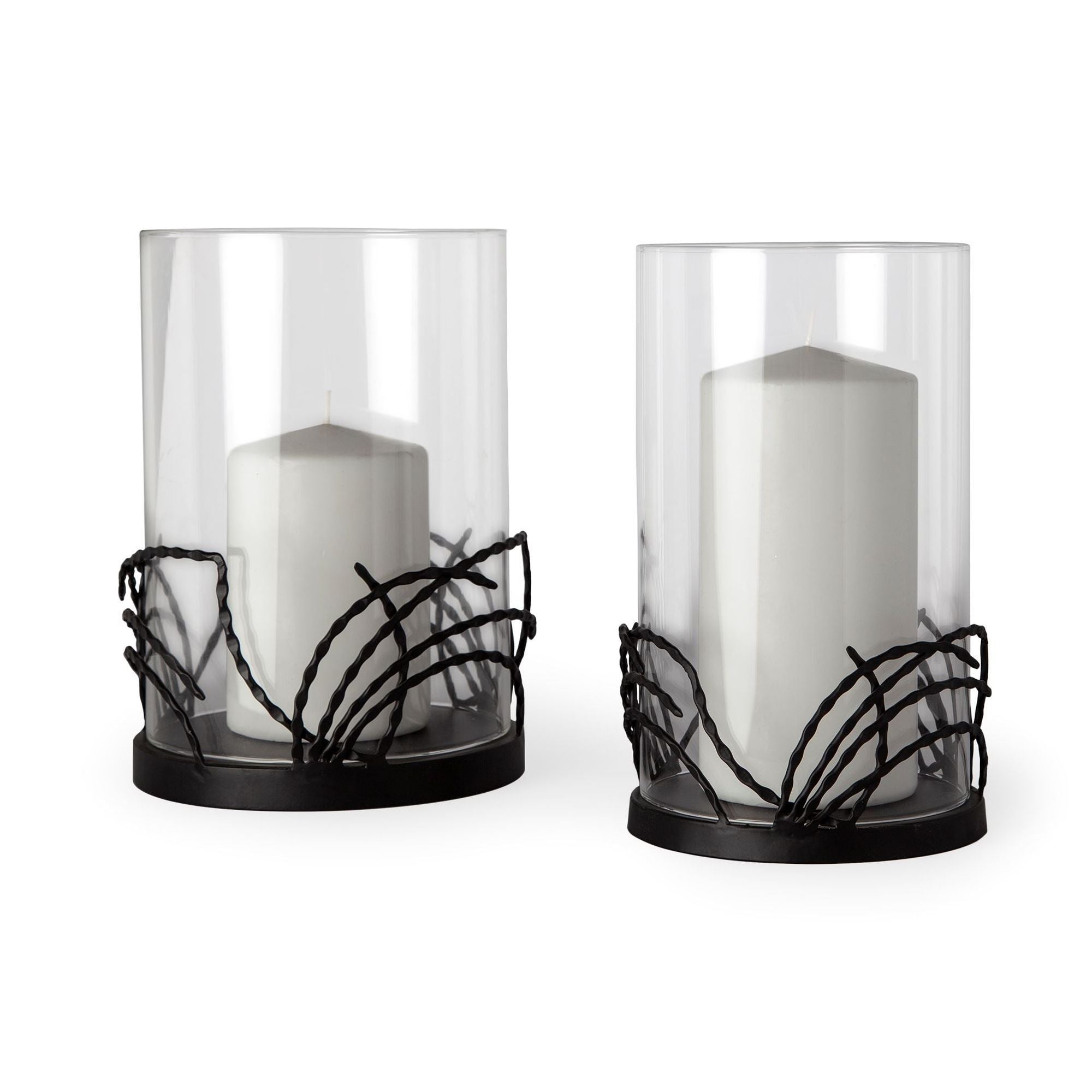 Mercana - Cutlass I Black Metal Base Table Candle Holders (Set of 2)
