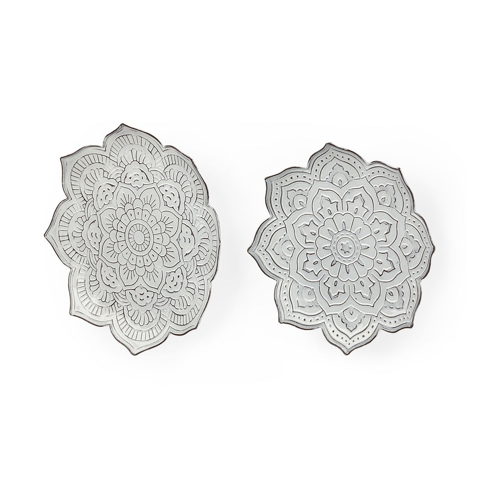 Mercana - Miranda Stamped Metal Lotus Flower Wall Decor (Set of 2)
