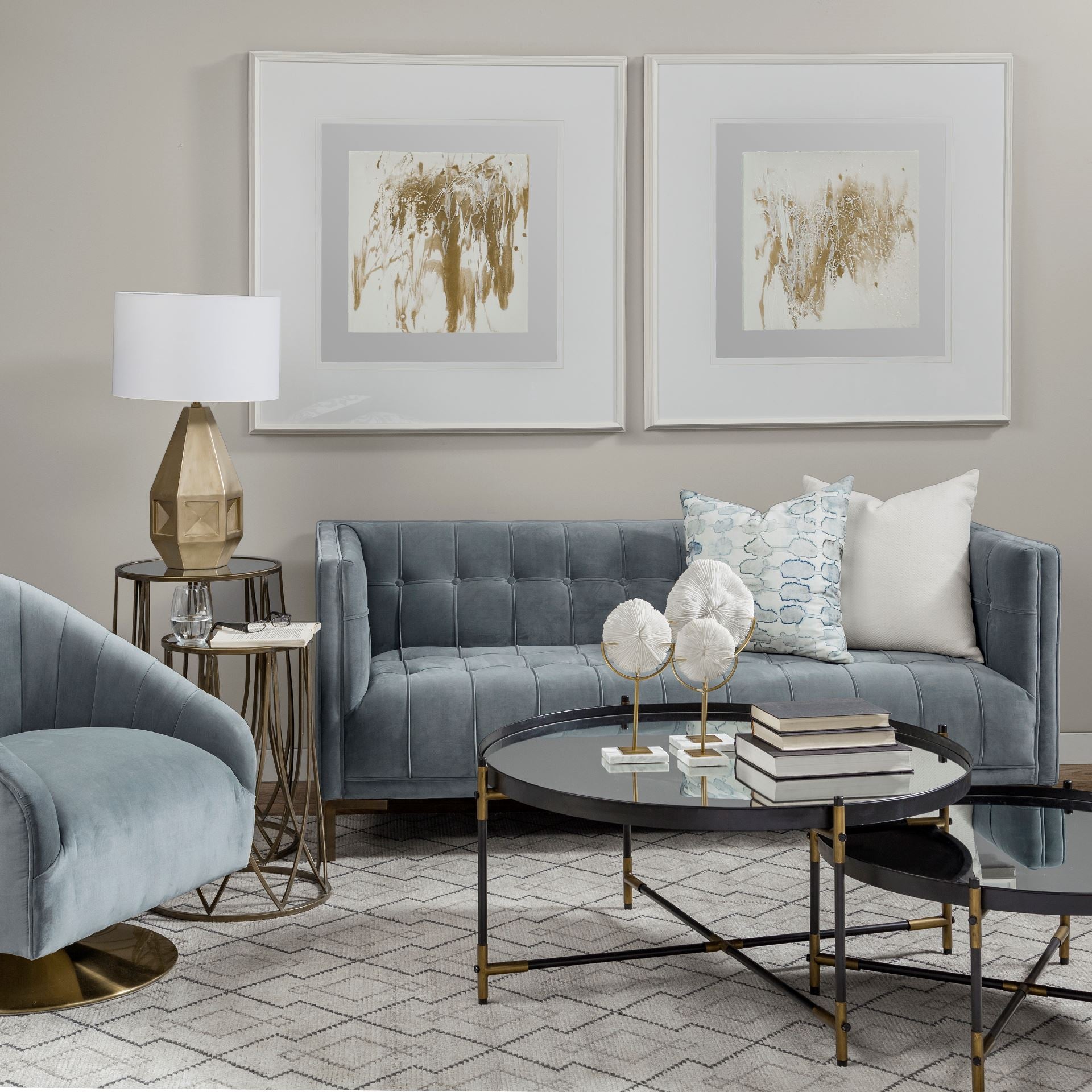 Mercana - James Accent Chair in Gray, Fabric