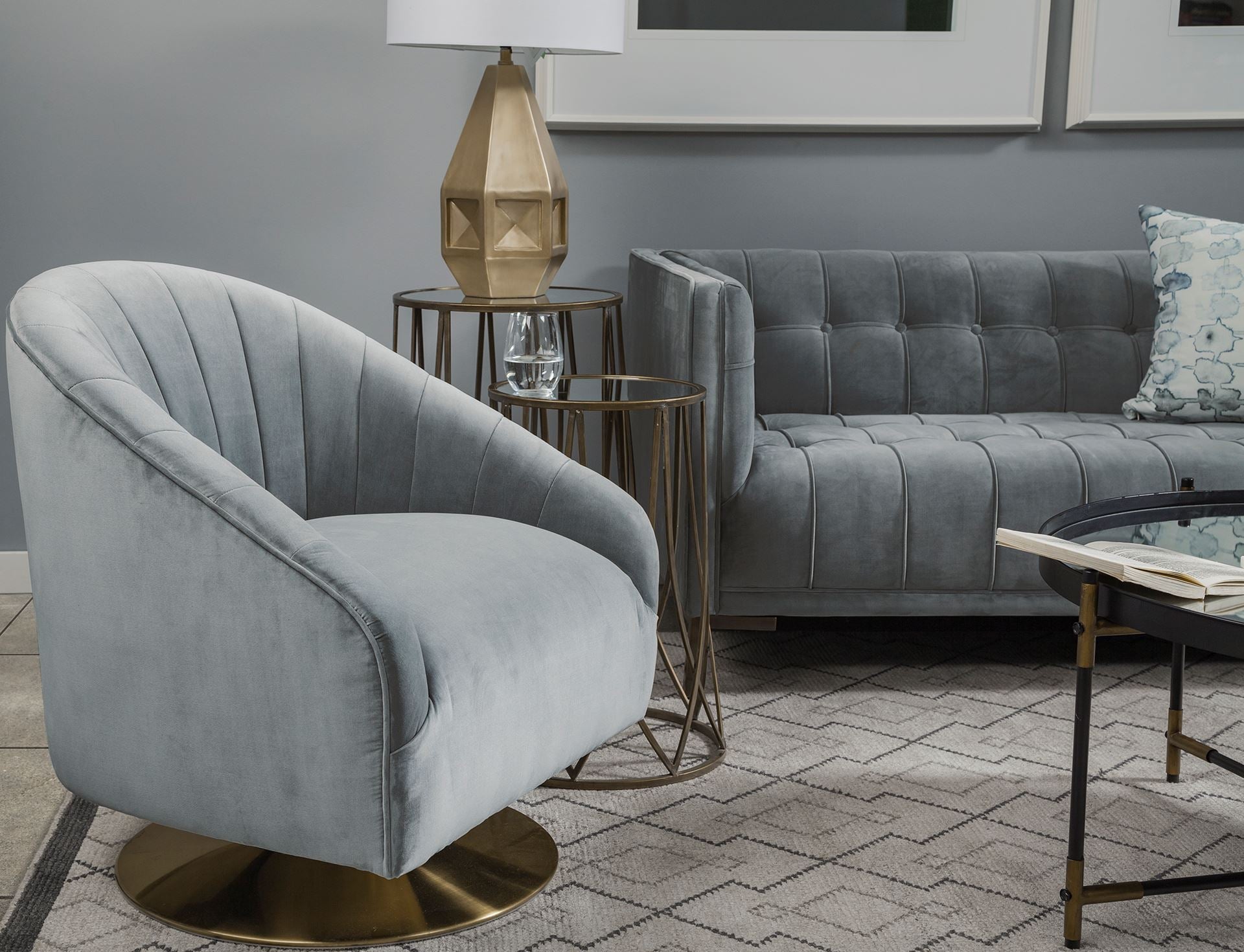 Mercana - James Accent Chair in Gray, Fabric