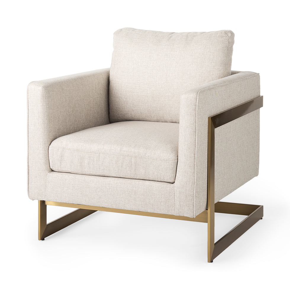 Mercana - Rupert Accent Chair in Cream, Linen