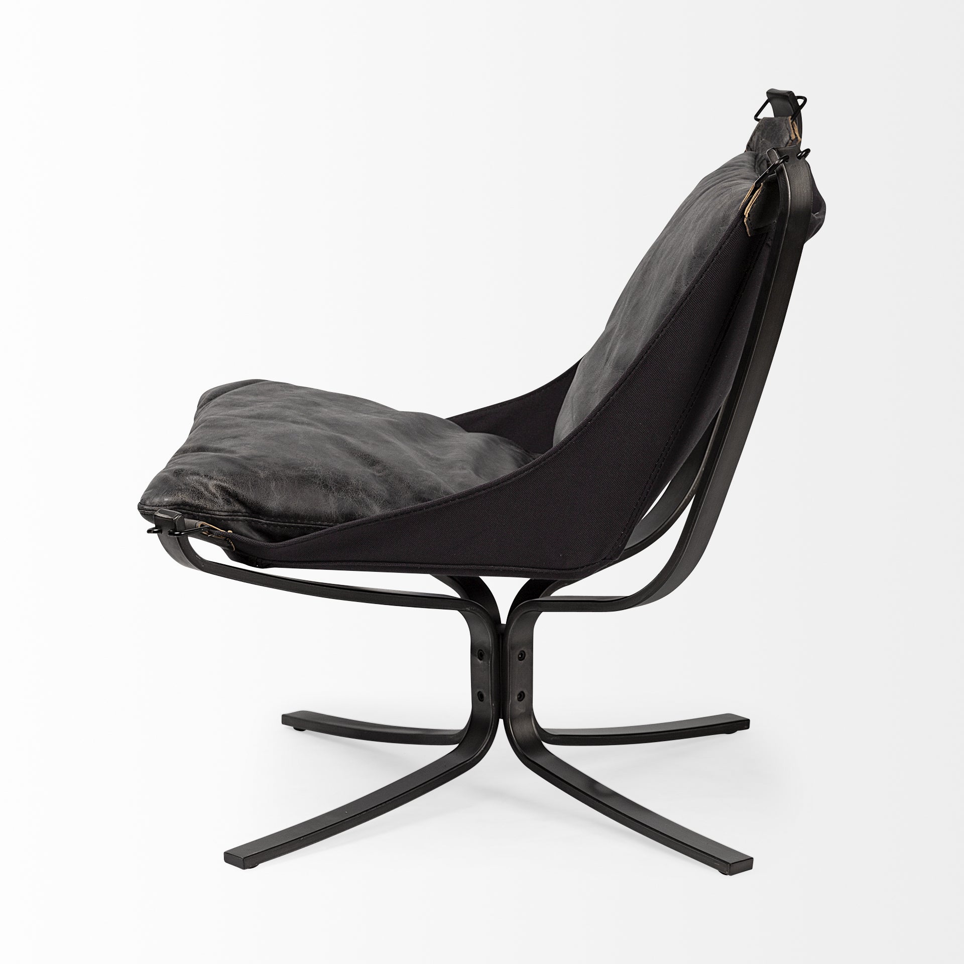 Mercana - Colarado Leather Accent Chair in Black, Iron