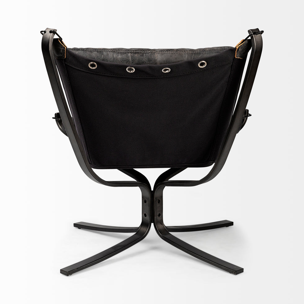 Mercana - Colarado Leather Accent Chair in Black, Iron