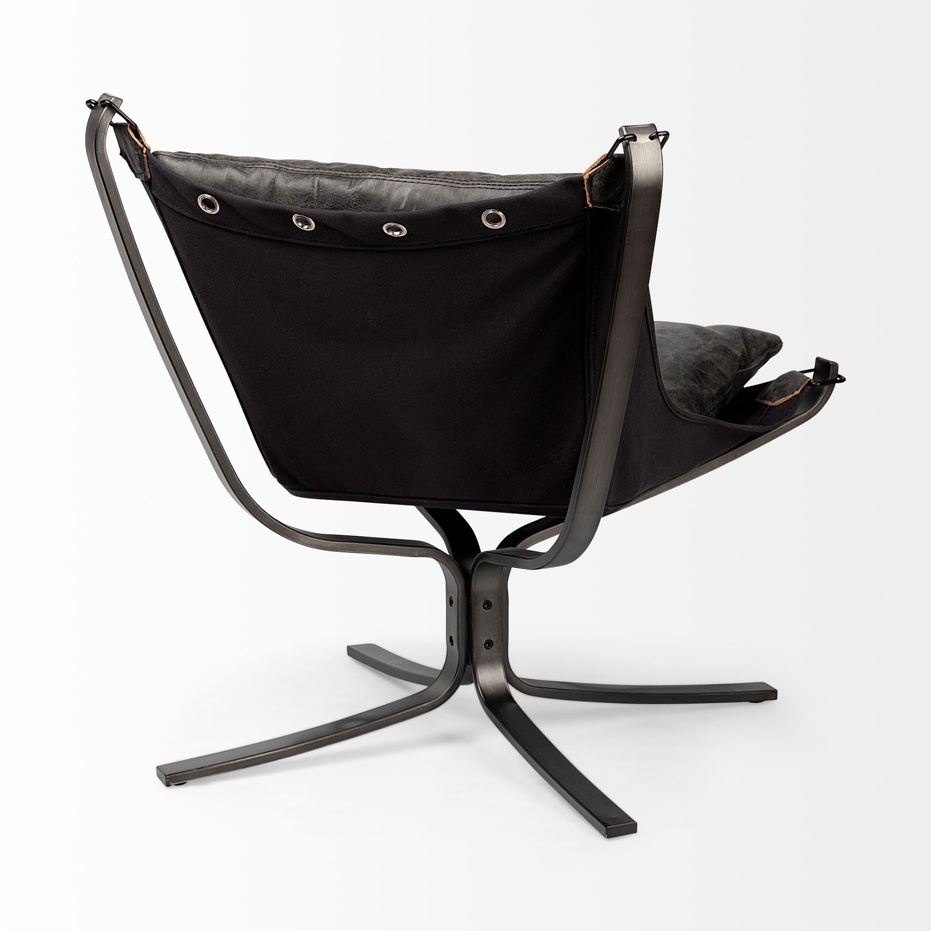Mercana - Colarado Leather Accent Chair in Black, Iron