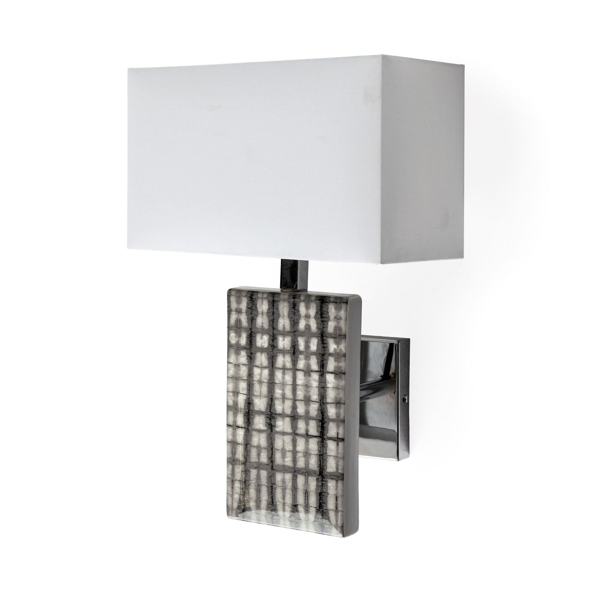 Mercana - Arcadia II 11x17 Silver Chrome Base White Rectangular Shade Wall Sconce