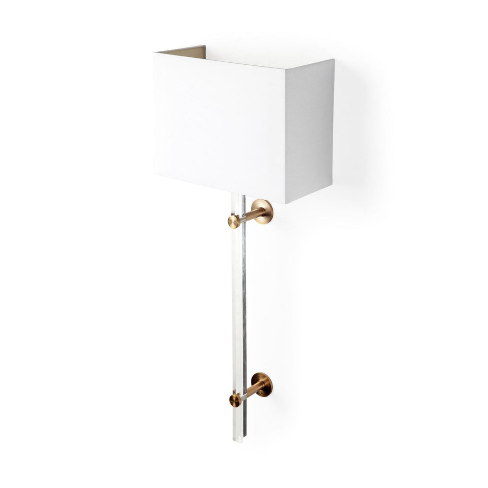 Mercana - Cantabria 12x30 White Shade Brass/Acrylic Wall Sconce