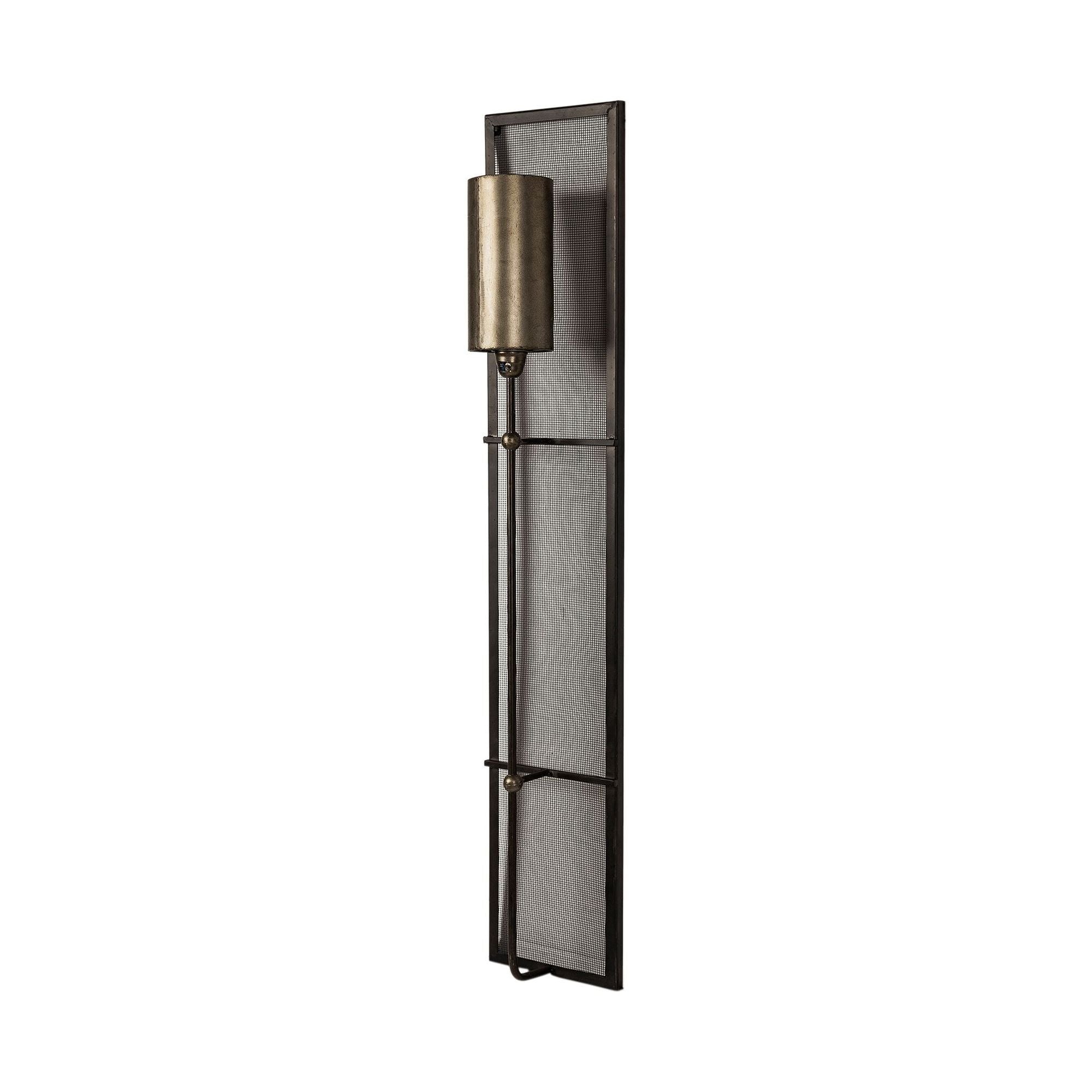 Mercana - Newcomb 7x53.5 Gold/Black Metal Meshed Rectangular Wall Sconce