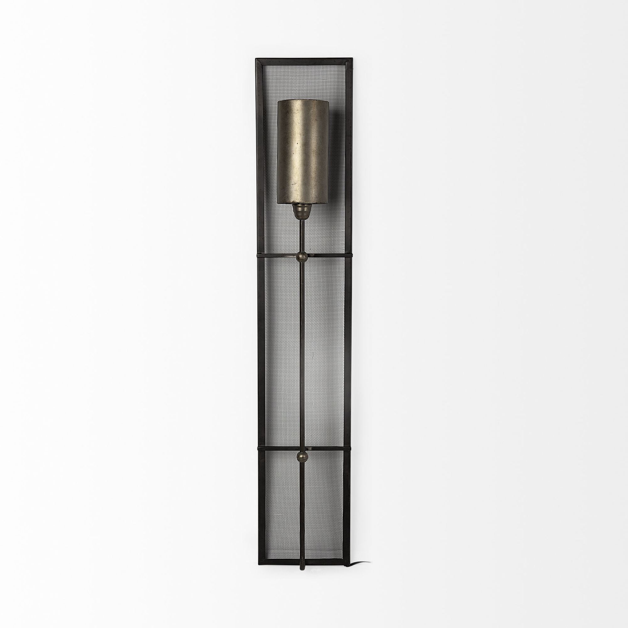 Mercana - Newcomb 7x53.5 Gold/Black Metal Meshed Rectangular Wall Sconce
