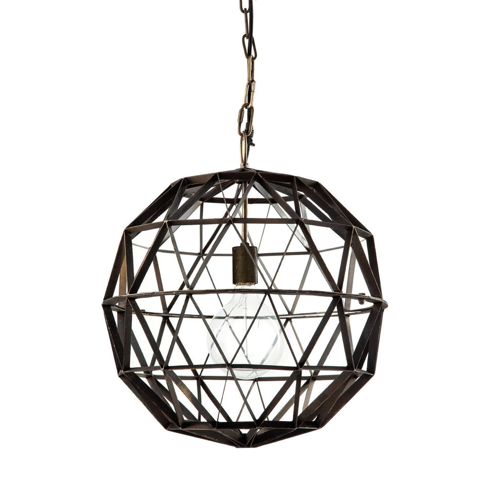 Mercana - Dyson I Black Metal Triangular Orb Pendant Light