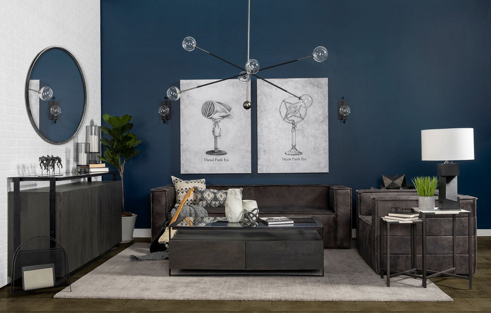 Mercana - Stinson Sofa in Black, Upholstered