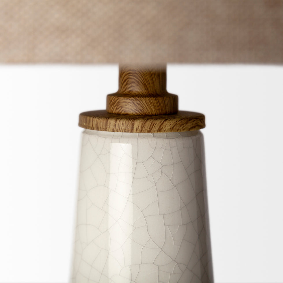 Mercana - Rebecca Table Lamp in White, Fabric
