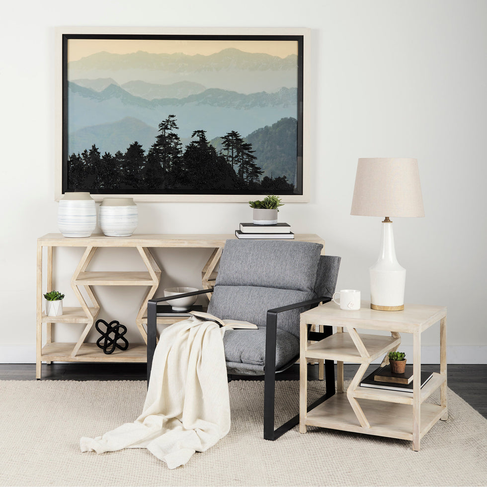 Mercana - Rebecca Table Lamp in White, Fabric