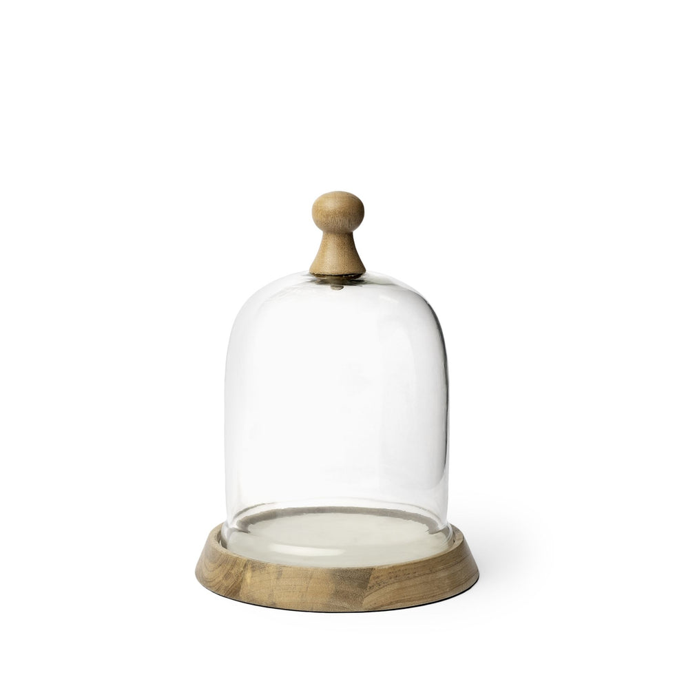 Mercana - Campana I Small Wooden/White Marble Base Glass Cloche