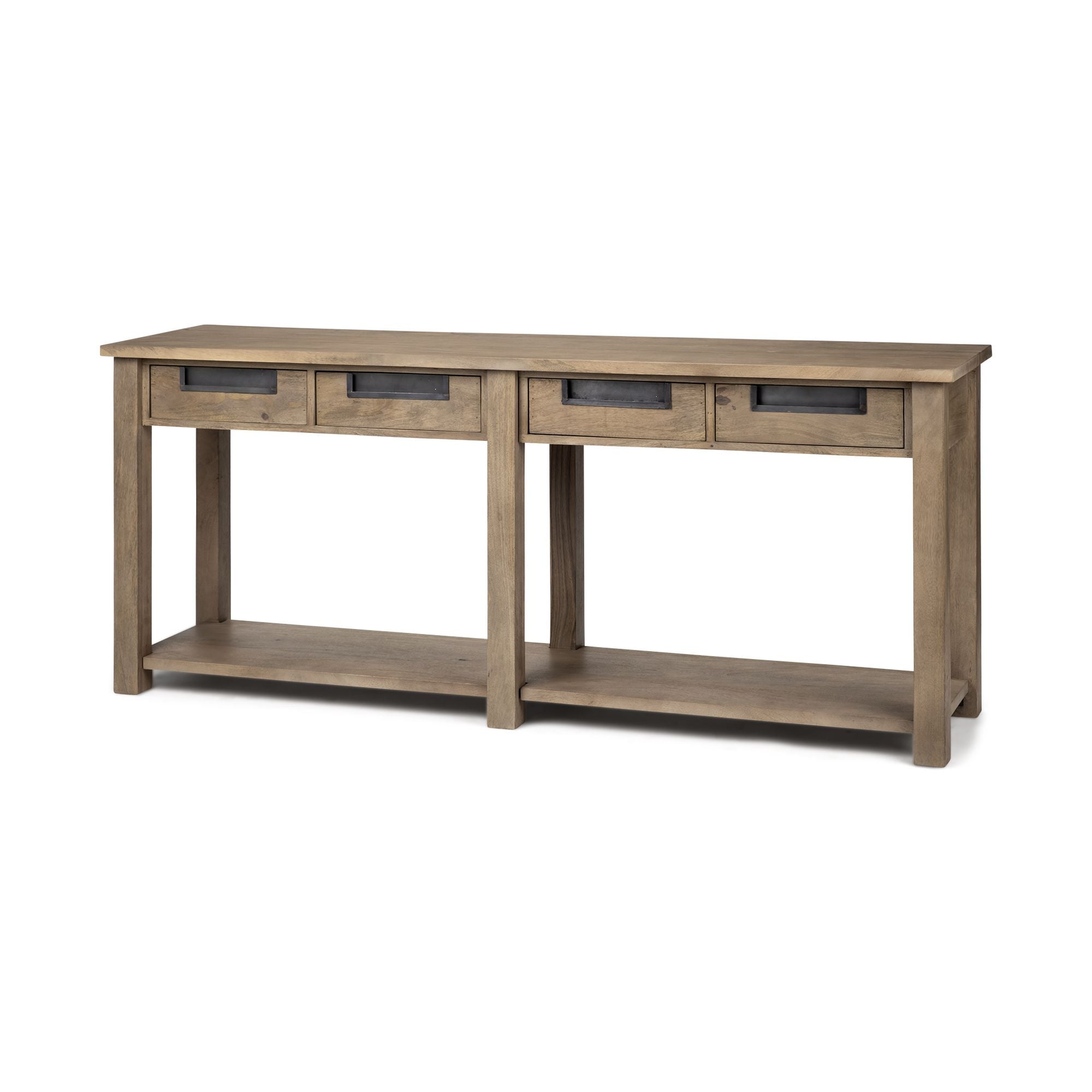Mercana - Harrelson III Brown Wood 4 Drawer Console Table