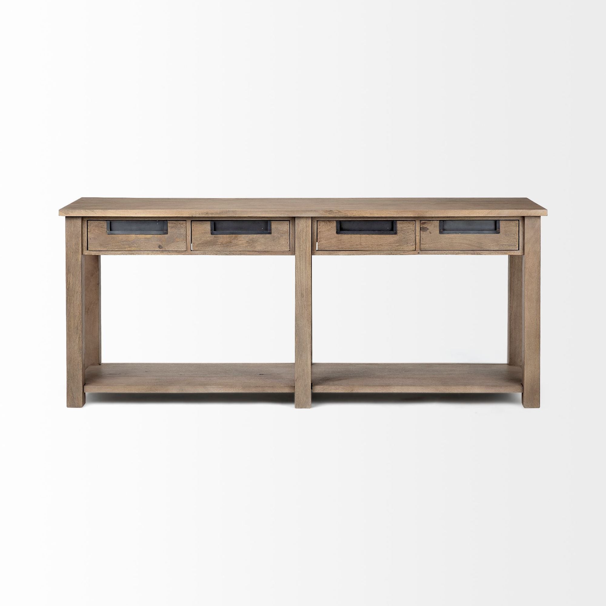 Mercana - Harrelson III Brown Wood 4 Drawer Console Table