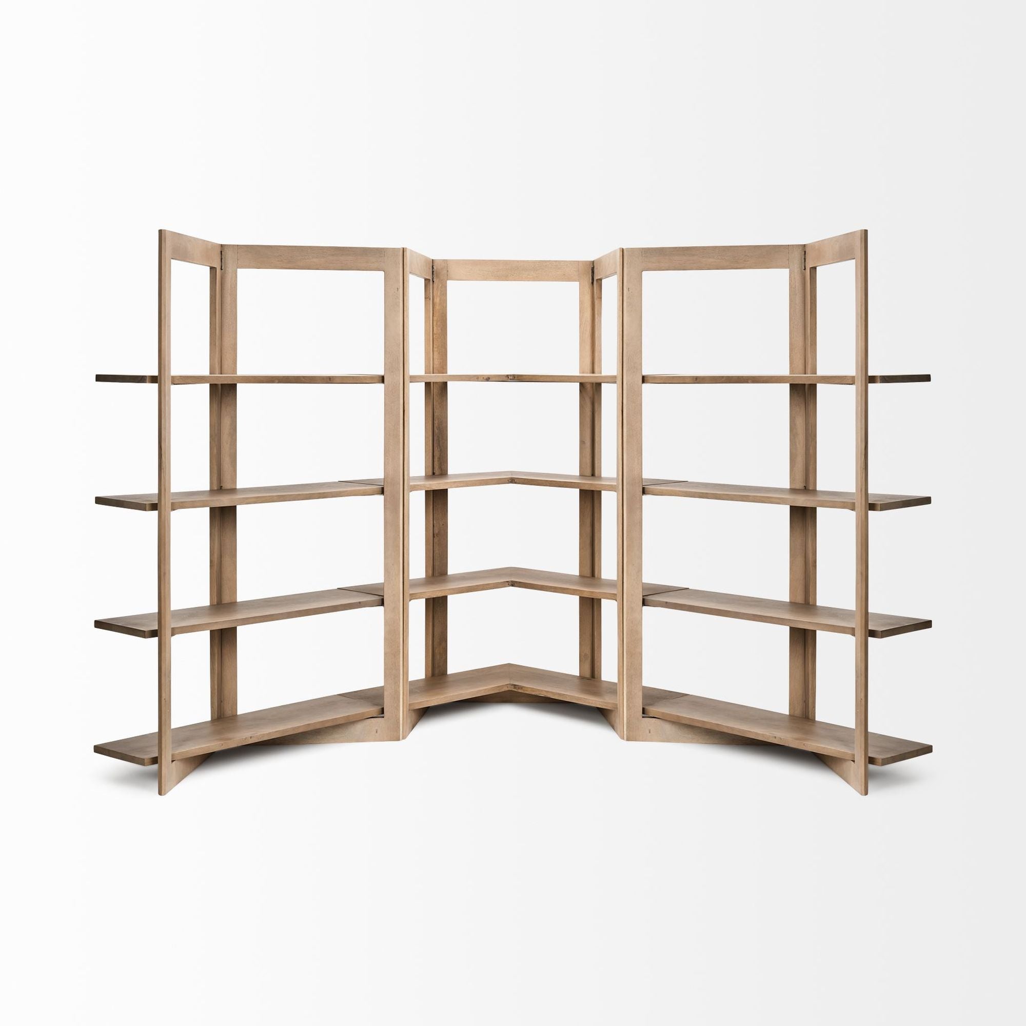 Mercana - Turnbull I Light Brown Wood 4 Shelf Shelving Unit