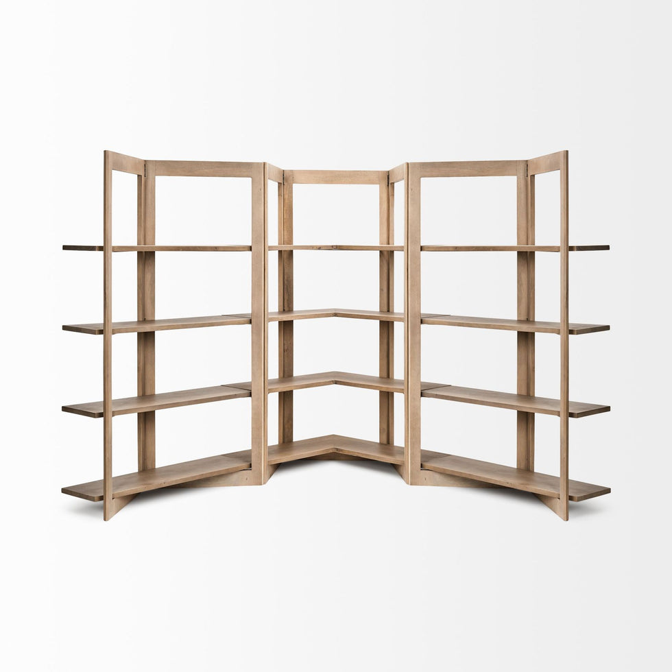 Mercana - Turnbull I Light Brown Wood 4 Shelf Shelving Unit