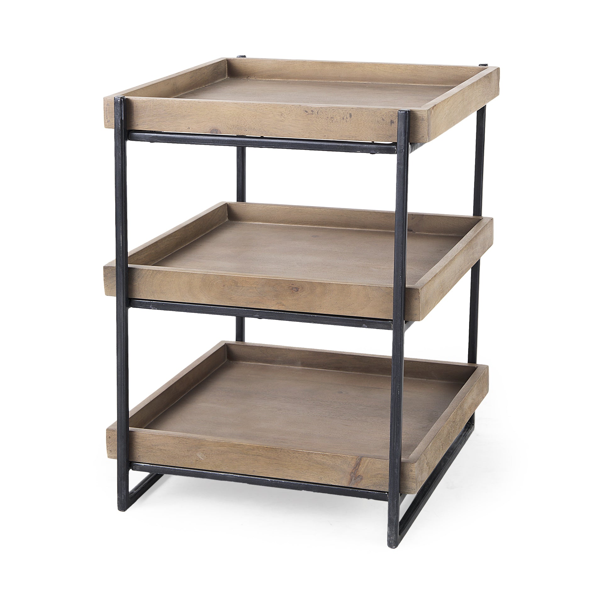 Mercana - Trey Accent Table in Brown, Solid Wood