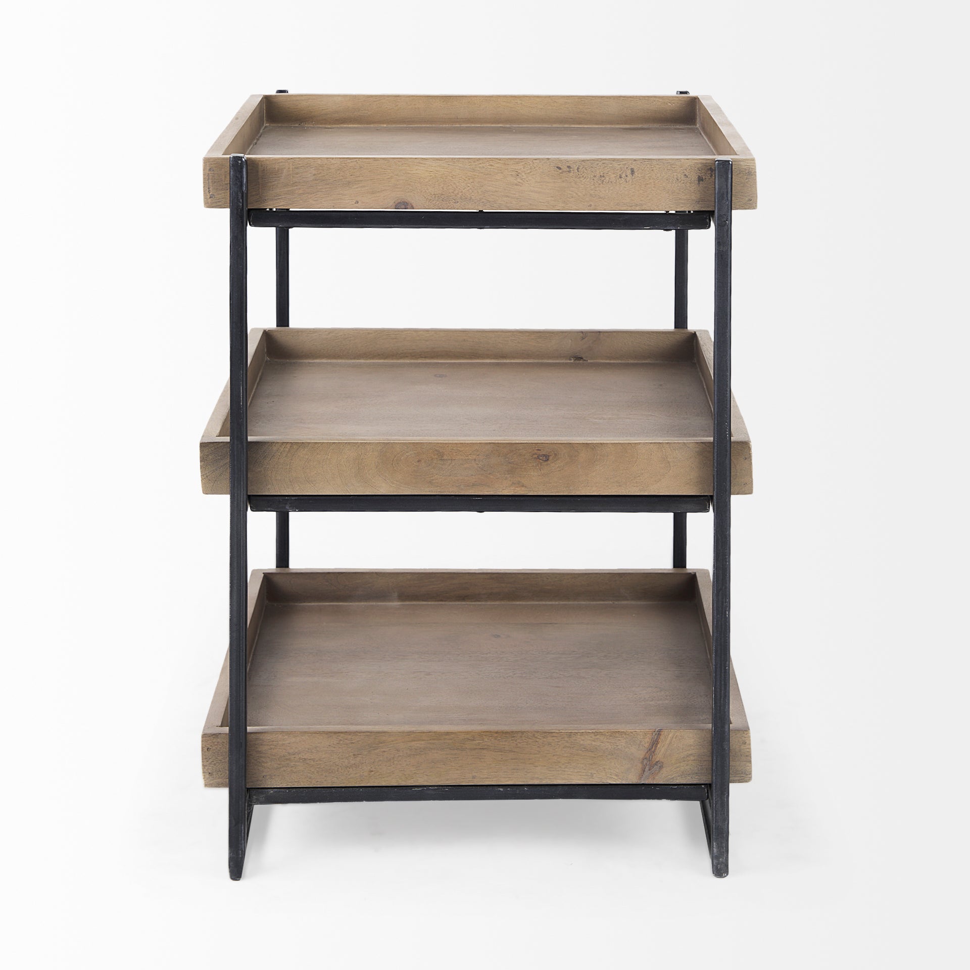 Mercana - Trey Accent Table in Brown, Solid Wood