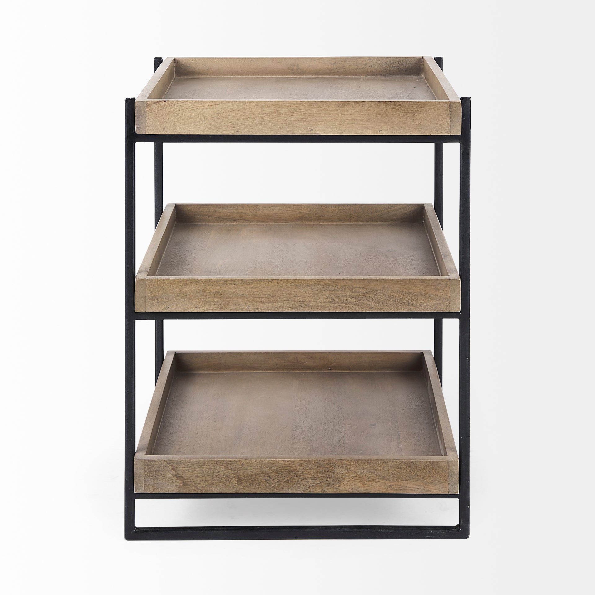 Mercana - Trey Accent Table in Brown, Solid Wood