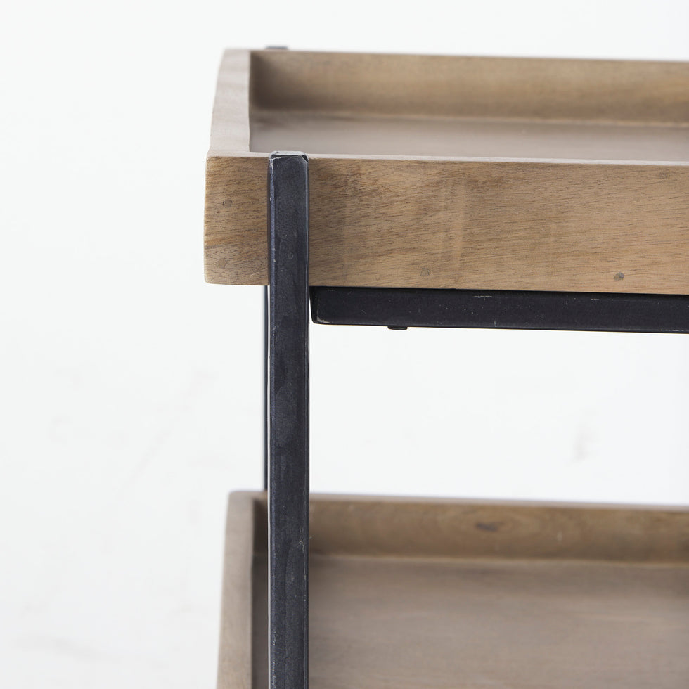 Mercana - Trey Accent Table in Brown, Solid Wood
