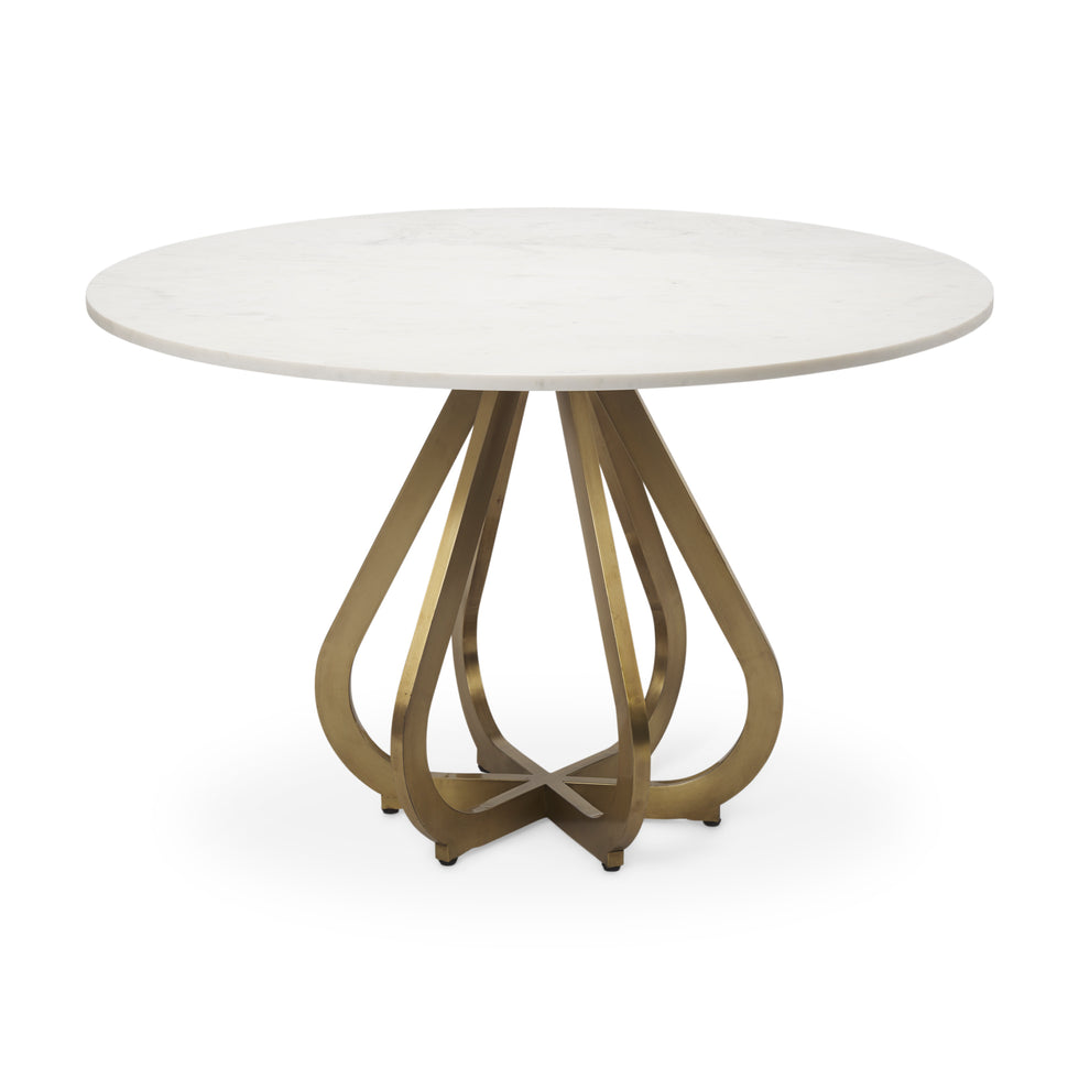 Mercana - Laurent Dining Table in White, Stone