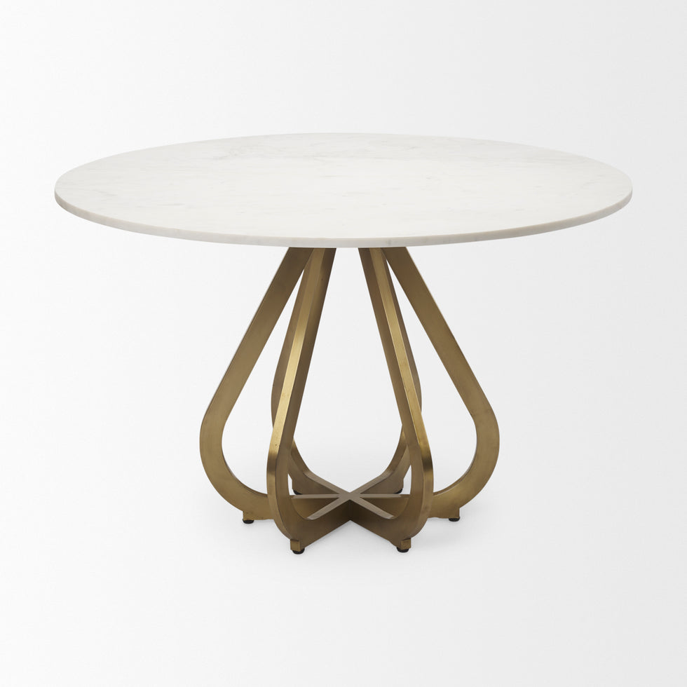 Mercana - Laurent Dining Table in White, Stone