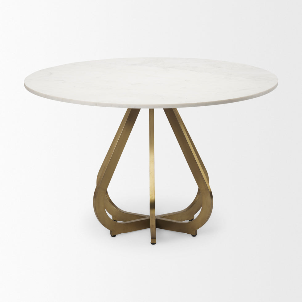 Mercana - Laurent Dining Table in White, Stone