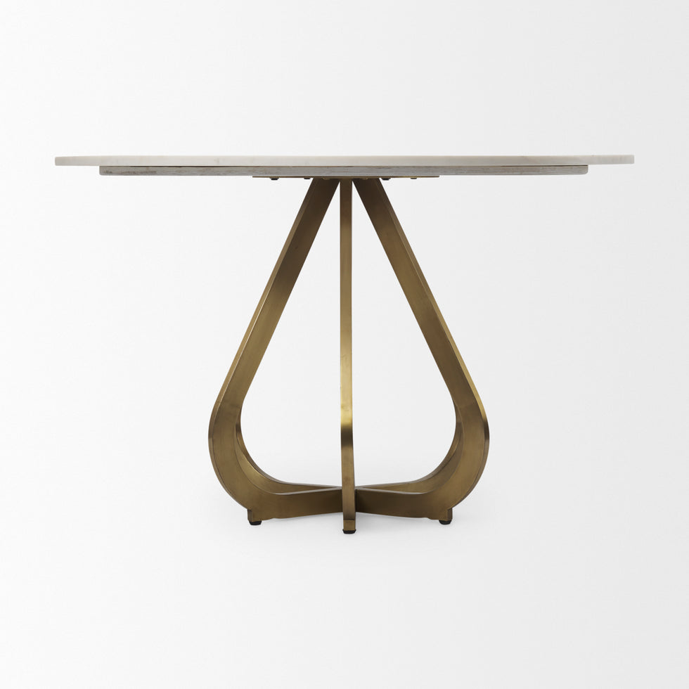 Mercana - Laurent Dining Table in White, Stone