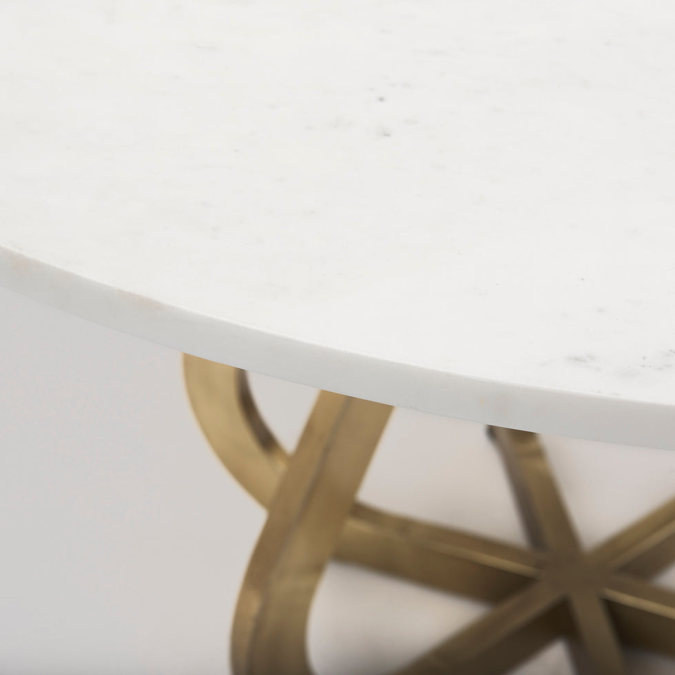 Mercana - Laurent Dining Table in White, Stone