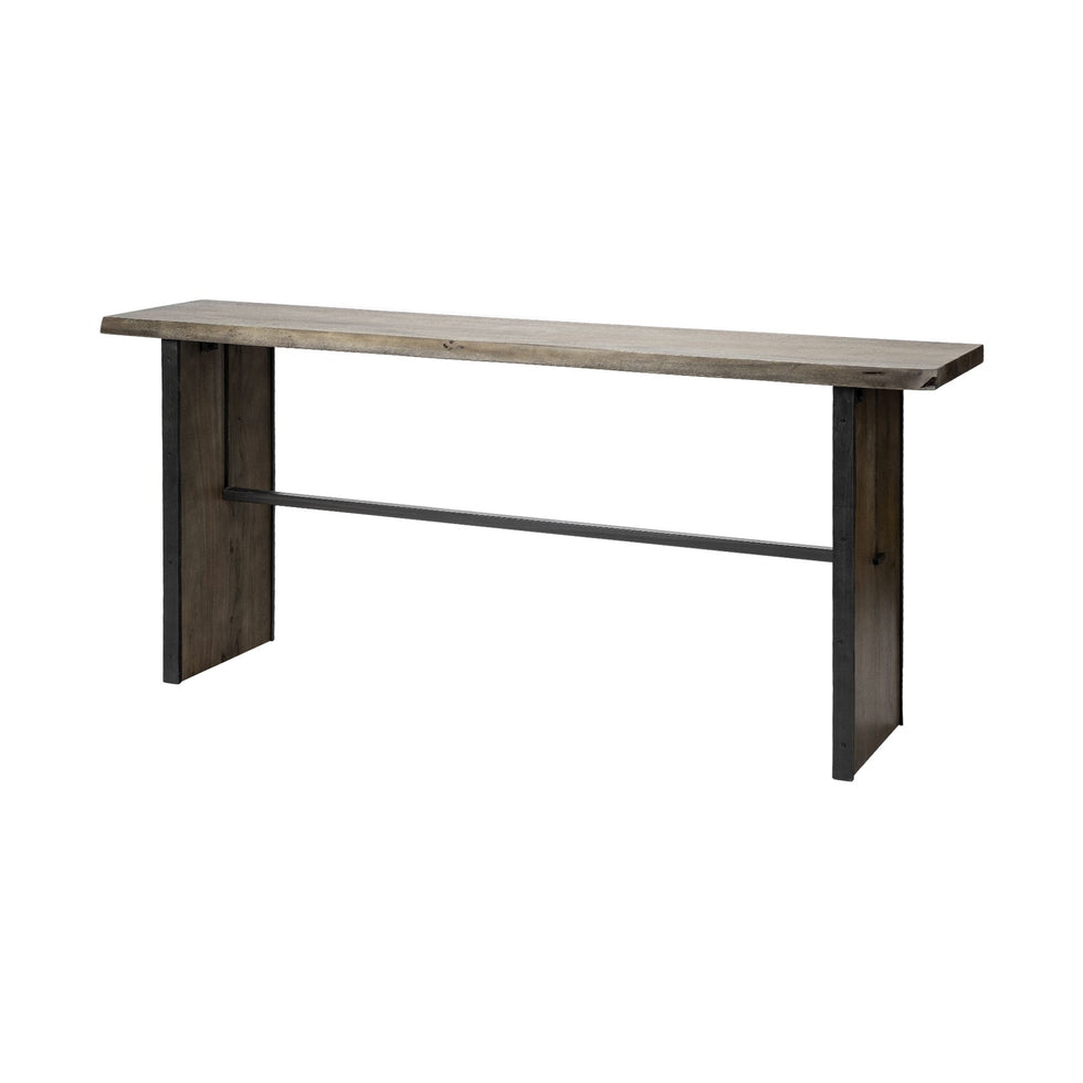 Mercana - Ledger II Live-Edge Wooden Brown Console Table