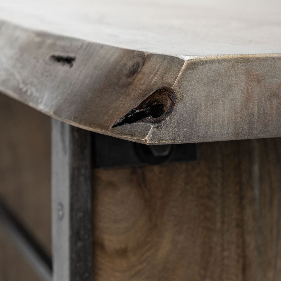 Mercana - Ledger II Live-Edge Wooden Brown Console Table