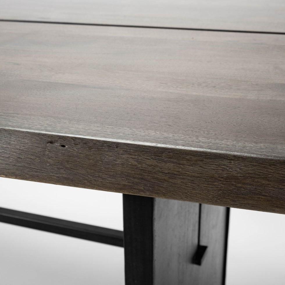 Mercana - Ledger Dining Table in Brown, Solid Wood