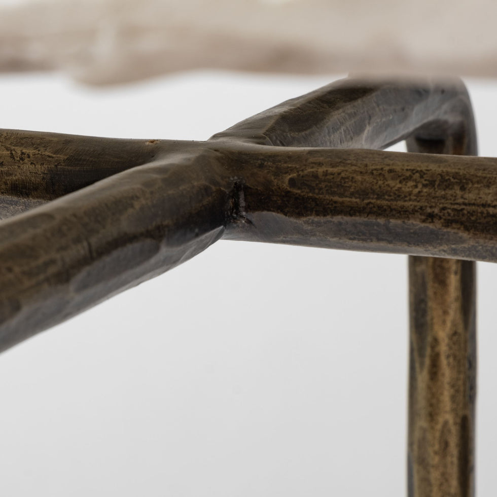 Mercana - Pinera Console Table in Gold/White, Iron