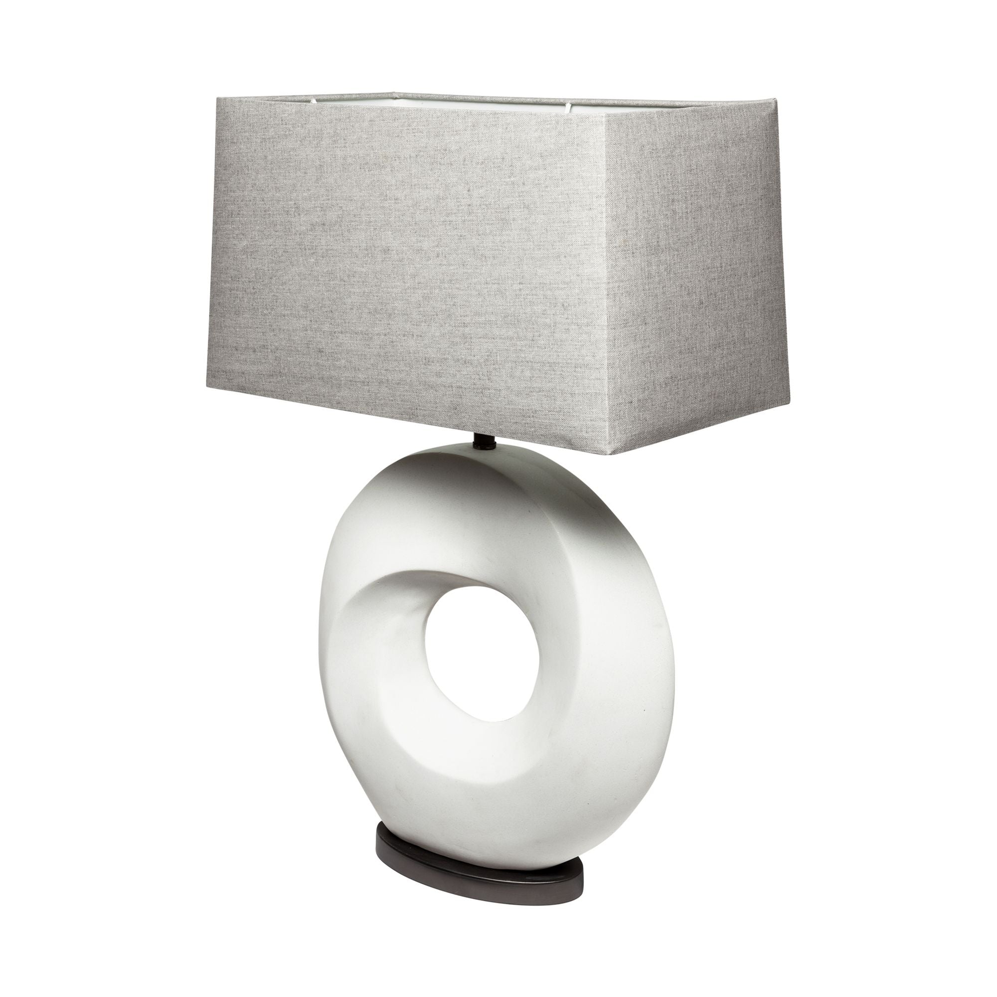 Mercana - Celtica (26.8"H) White Resin Ring-Shaped Base Table Lamp