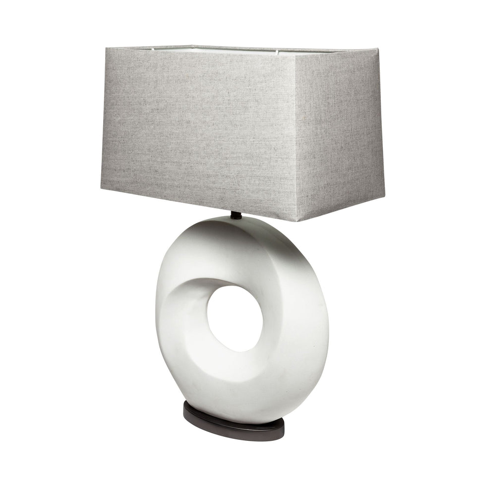Mercana - Celtica (26.8"H) White Resin Ring-Shaped Base Table Lamp