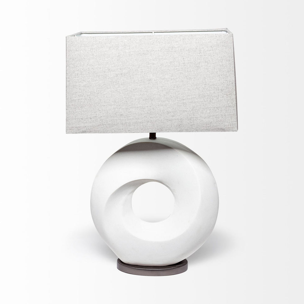Mercana - Celtica (26.8"H) White Resin Ring-Shaped Base Table Lamp