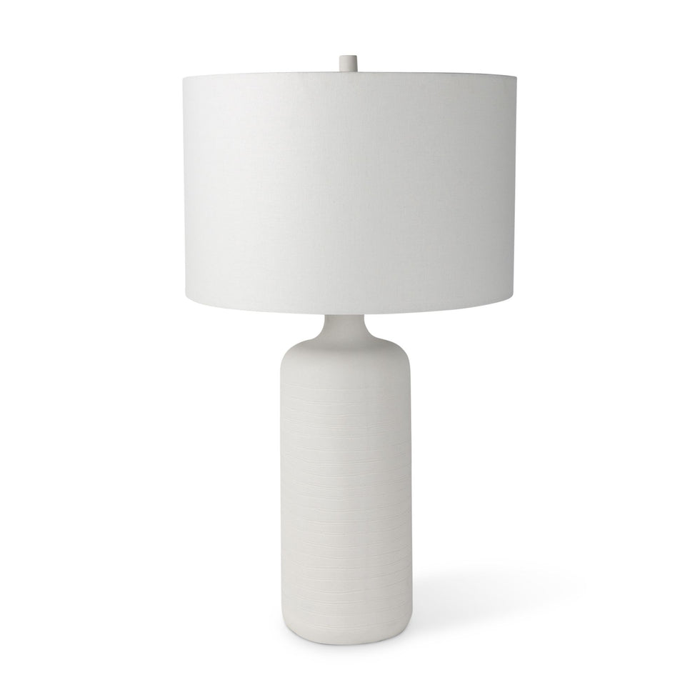 Mercana - Melanie 17.0L x 17.0W x 30.5H White Shade with White Base Table Lamp