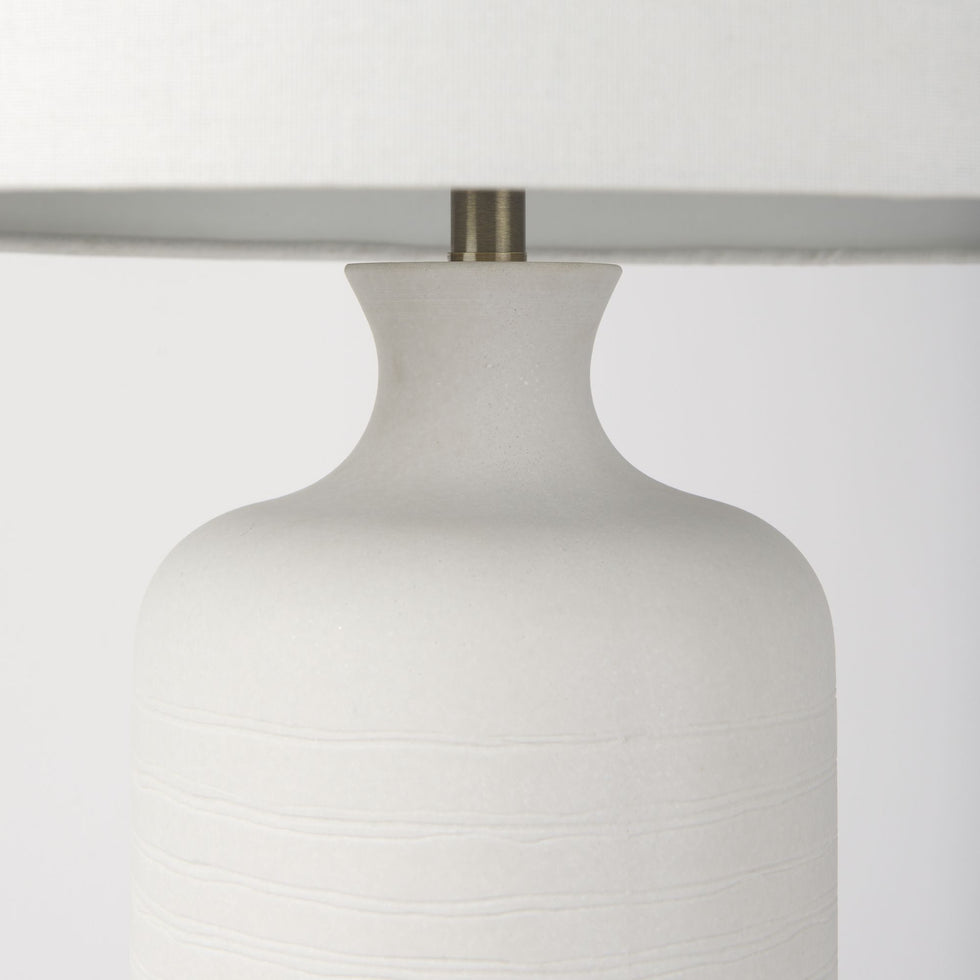 Mercana - Melanie 17.0L x 17.0W x 30.5H White Shade with White Base Table Lamp