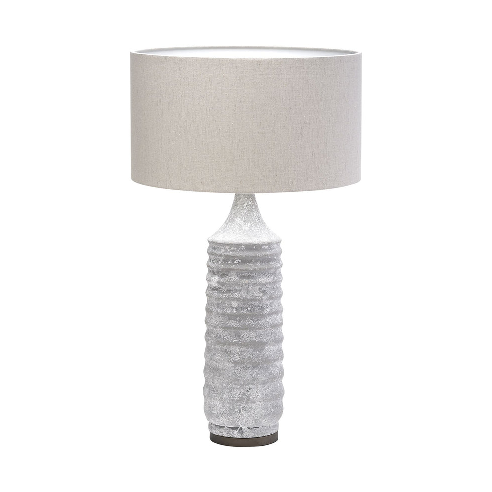 Mercana - Harlan (30.5"H) Beige-Toned Fabric Shade Gray Concrete Base Table Lamp