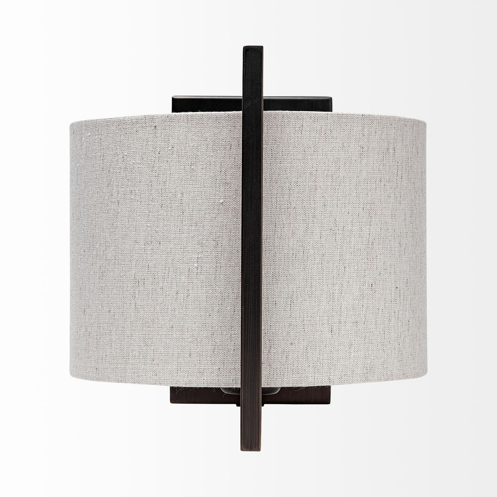 Mercana - Smithe Wall Sconce in Black, Fabric