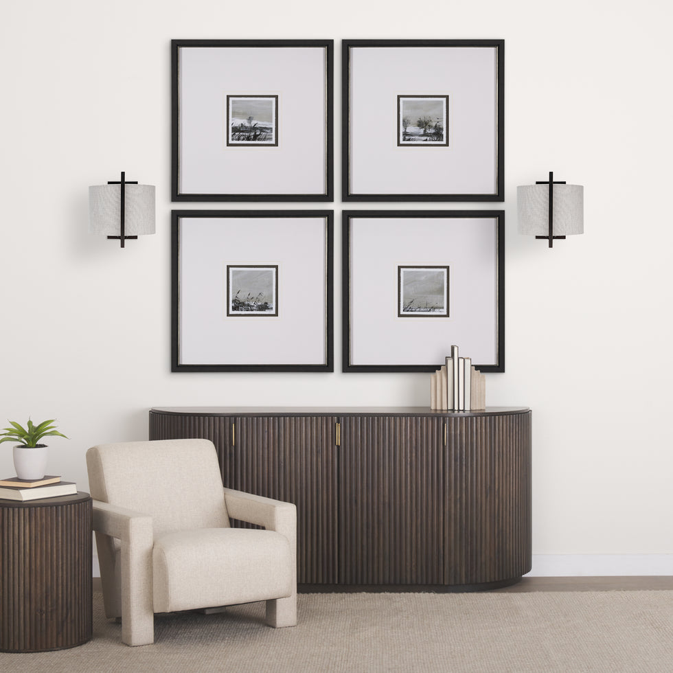 Mercana - Smithe Wall Sconce in Black, Fabric