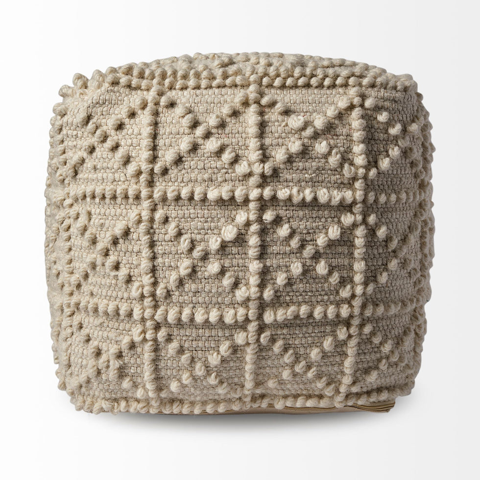 Mercana - Leroy Pouf in Cream, Wool