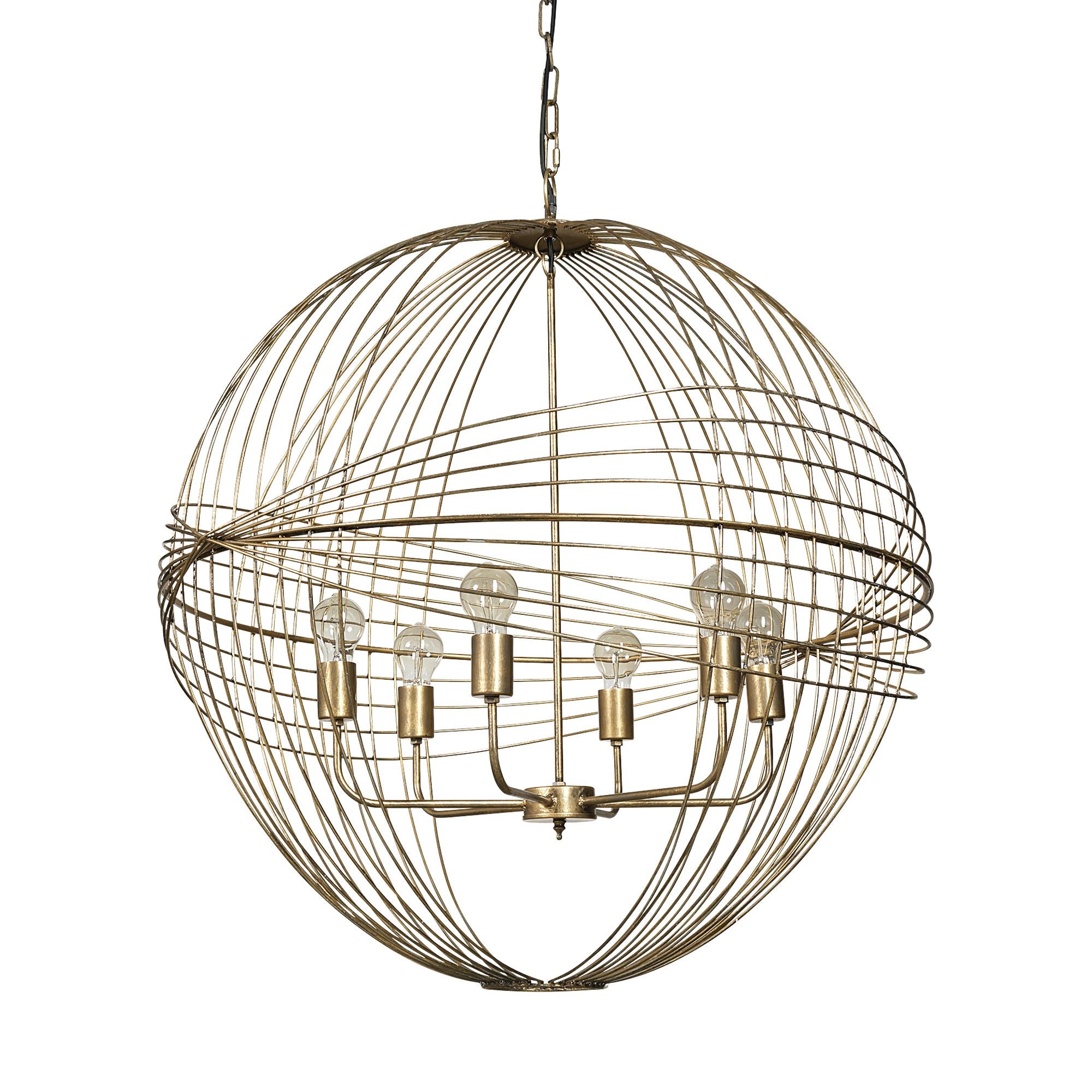 Mercana - Chiron II Gold Metal Globe Six Bulb Chandelier