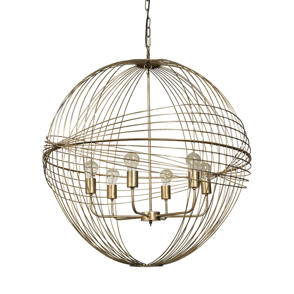 Mercana - Chiron II Gold Metal Globe Six Bulb Chandelier
