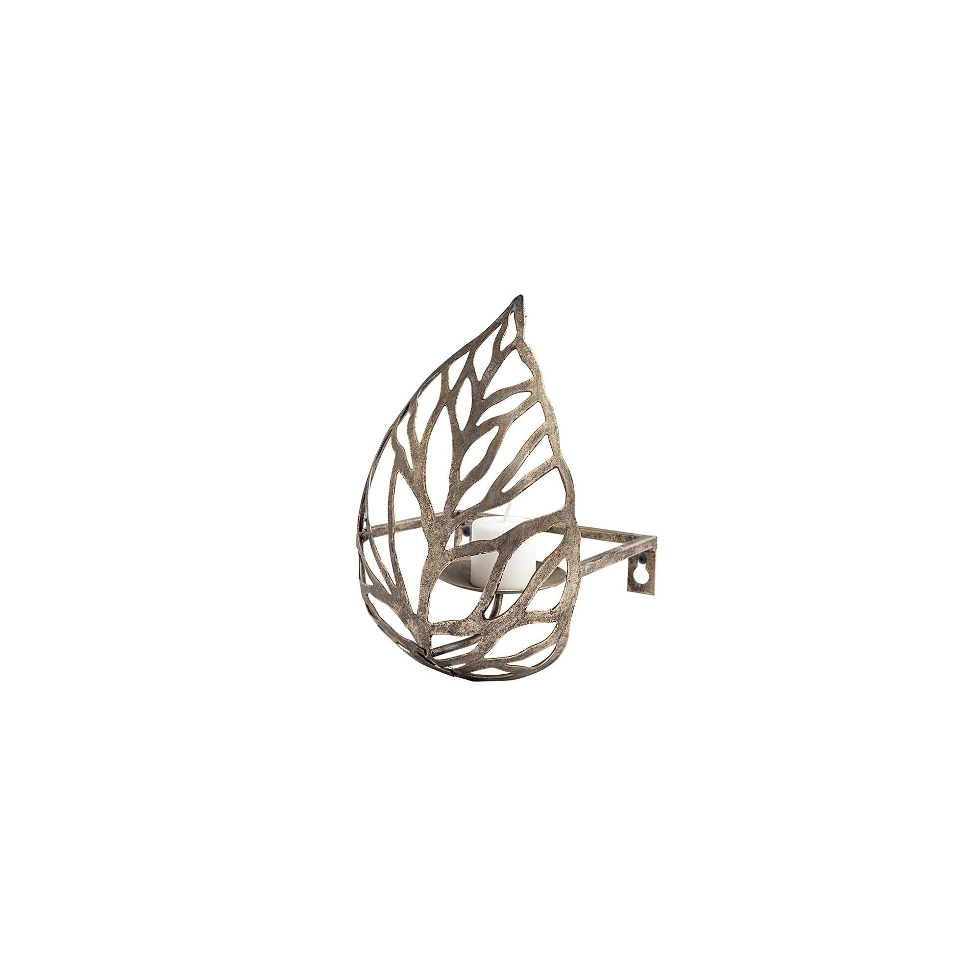 Mercana - Lana I Single Champagne Toned Wall Candle Holder